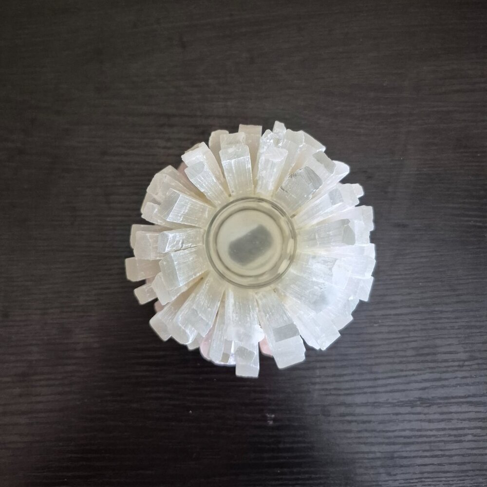 Selenite & Rose Quartz Candle Holder - Picture 3 of 3